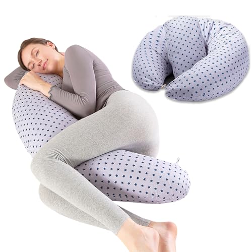 Image of Chilling Home Pregnancy Pillow, C Shaped Pregnancy Pillows for Sleeping Full Body Pillow Maternity Pillow for Pregnant Women 47 inch, Pregnant Women Must Have with Removable Cover