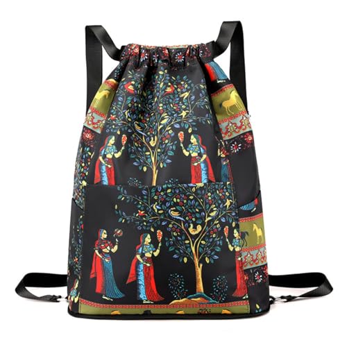 Drawstring Foldable Large Capacity Dry-wet Separation Travel Sports Backpack - Illuminate Waterproof Lightweight Bag (A)