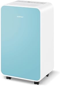 COSTWAY Déshumidificateur 2500 pi² pour Sous-sol, Déshumidificateur Portable Silencieux 32 Pint avec Tuyau de Drain, Mode Sommeil, Minuterie 24H, Arrêt Automatique, Dégivrage Automatique (Navy)