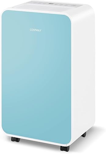 COSTWAY Deshumidificador de 2500 pies cuadrados para sótano, 32 pintas, deshumidificador silencioso portátil para dormitorio, baño, con modo de