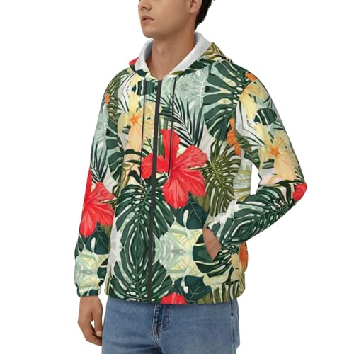 Summer Hawaiian Print Men Hoodie Stylish Winter Hoodies For Warm Zip Up Hooded Sweatshirt With Pockets2