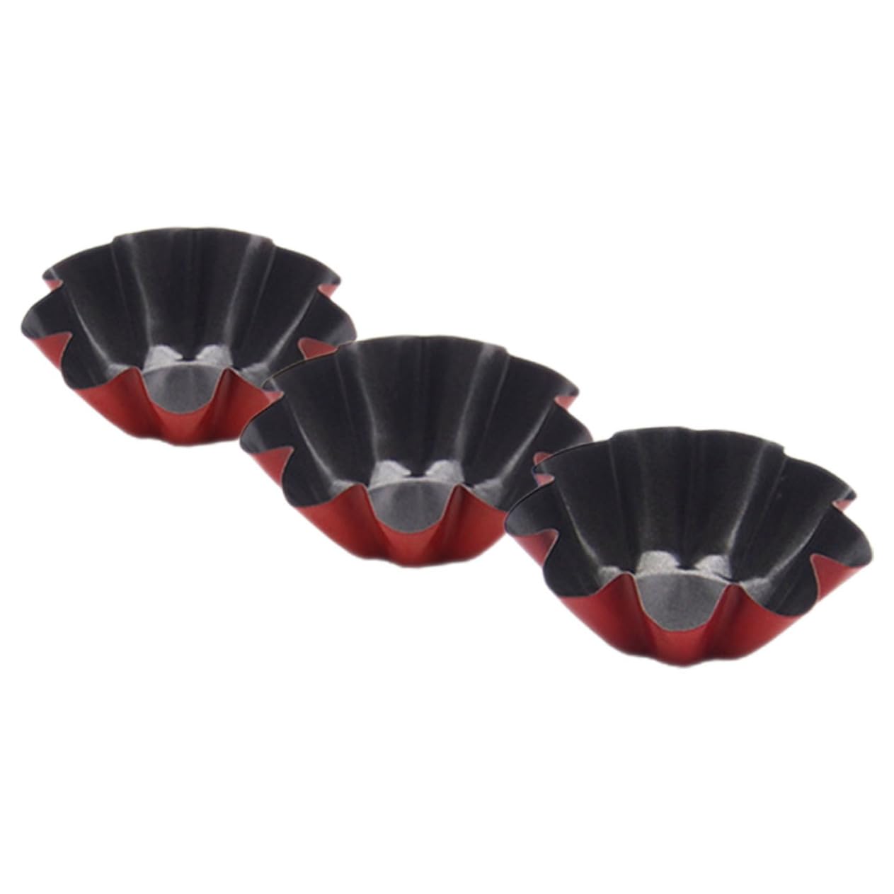 JECOMPRIS 3Pcs Heat Egg Tart Non Stick Carbon Steel Baking Tins for Cupcakes and Pudding Practical for Desserts for Parties and Gatherings