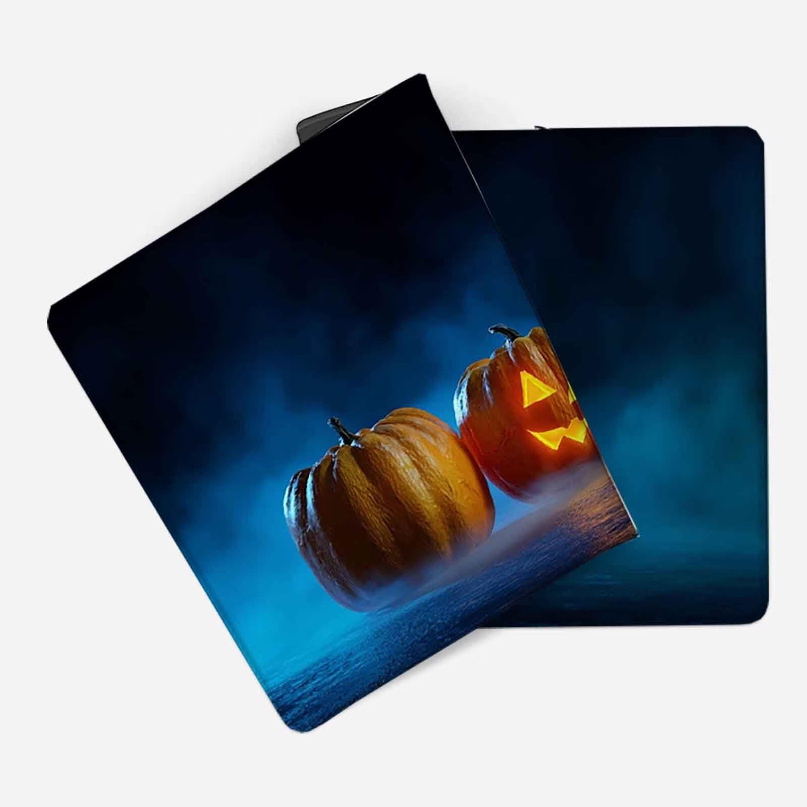 Niebieska podkładka pod mysz Halloween XXL podkładka pod mysz 1200 x 600 mm podkładka pod mysz ze zszytymi krawędziami i gumową podstawą antypoślizgowa podkładka pod mysz XXL do komputera, laptopa