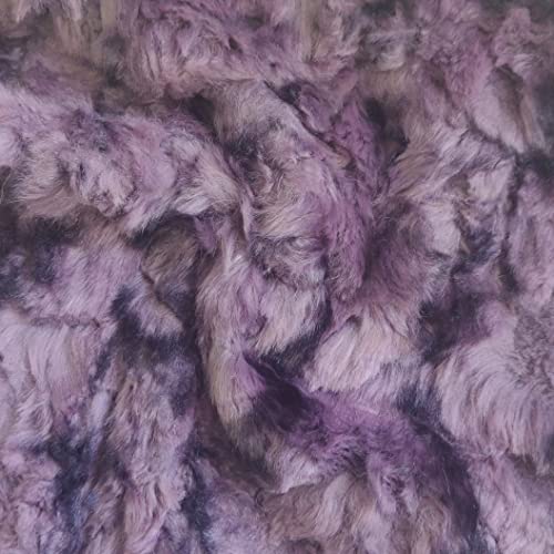 Tissu fausse fourrure doux violet et noir pour costume et customisation