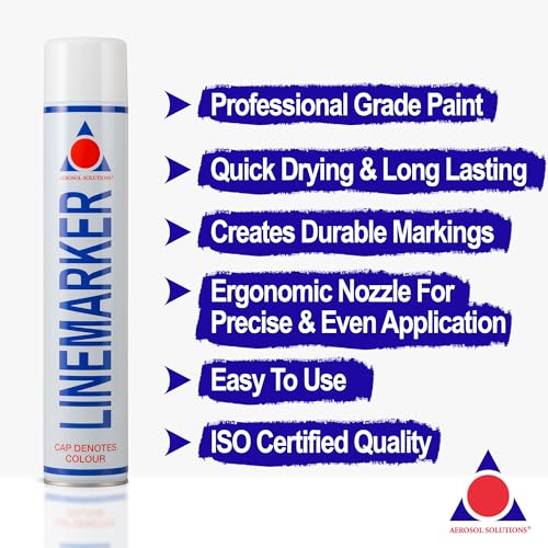 Image of Aerosol Solutions AERLMPW Line Marking Paint, White, 750 ml