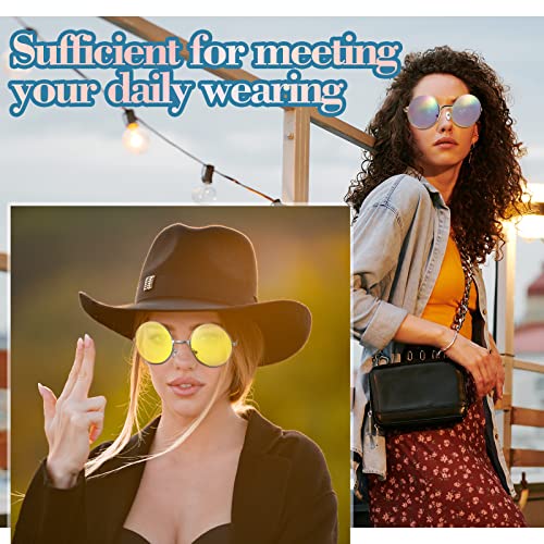 Kingdder 36 Pcs Hippie Round Sunglasses 70s Retro Classic Disco Circle Sunglasses Bulk Tinted Lens Glasses for Party Women Men (Multicolor)4