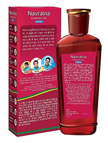 Image of Navratna Ayurvedic Cool Oil |Power of 9 Ayurvedic Herbs |Relieves Headache, Fatigue, Sleeplessness and Tension, 300ml & Navratna Gold Ayurvedic Oil, 200ml