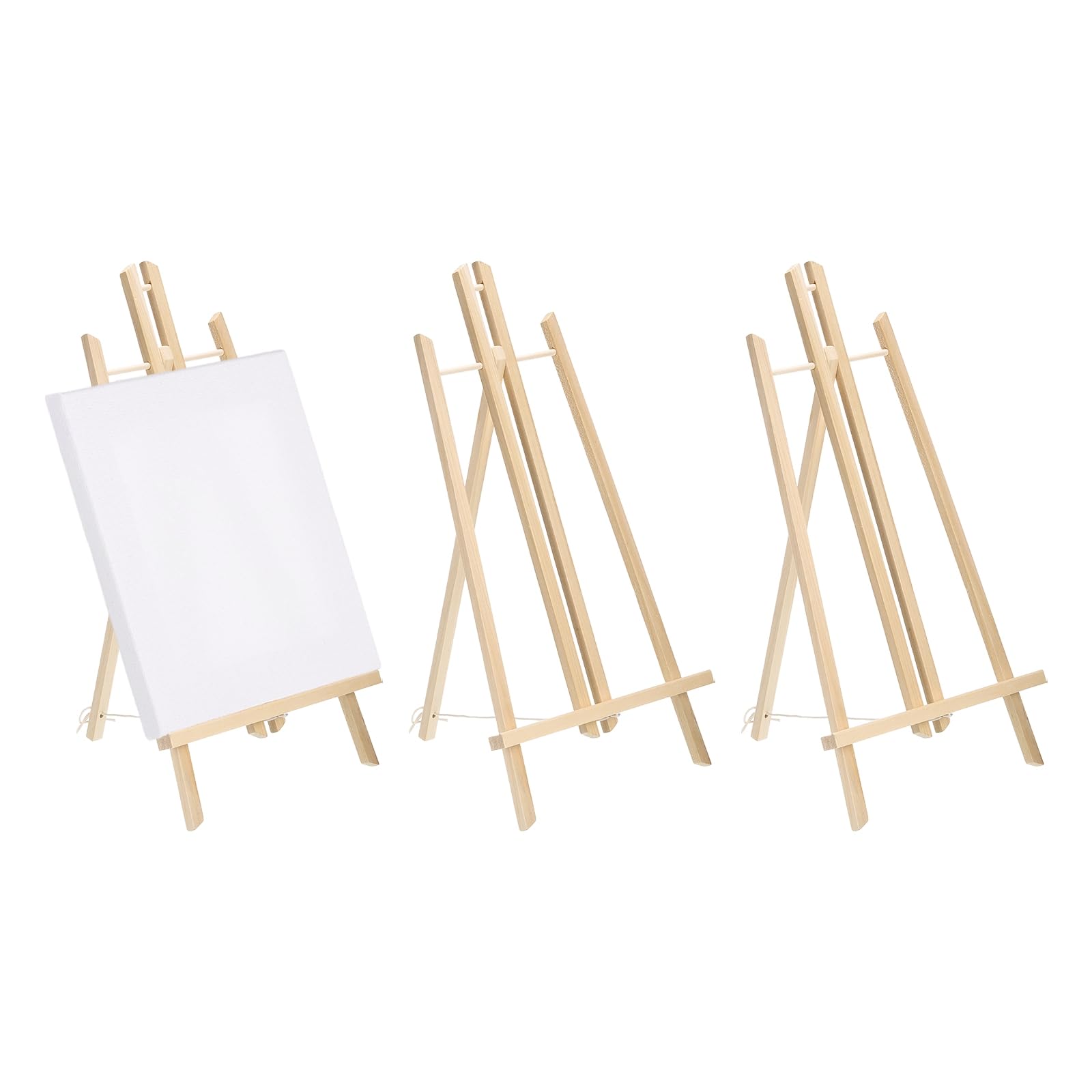 sourcing map Mini caballetes de exhibición de madera, 19.3 x 10.6 pulgadas con marco en A, soporte de caballete de mesa para artistas principiantes que exhiben lienzos pequeños, fotos artísticas