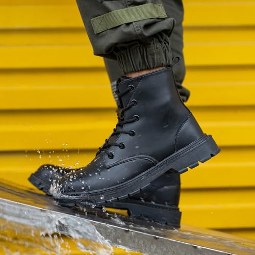 Image of Steel Toe Boots for Women Men, Waterproof Lightweight Safety Work Boots Durability Composite toe Construction Shoes with 6 inch