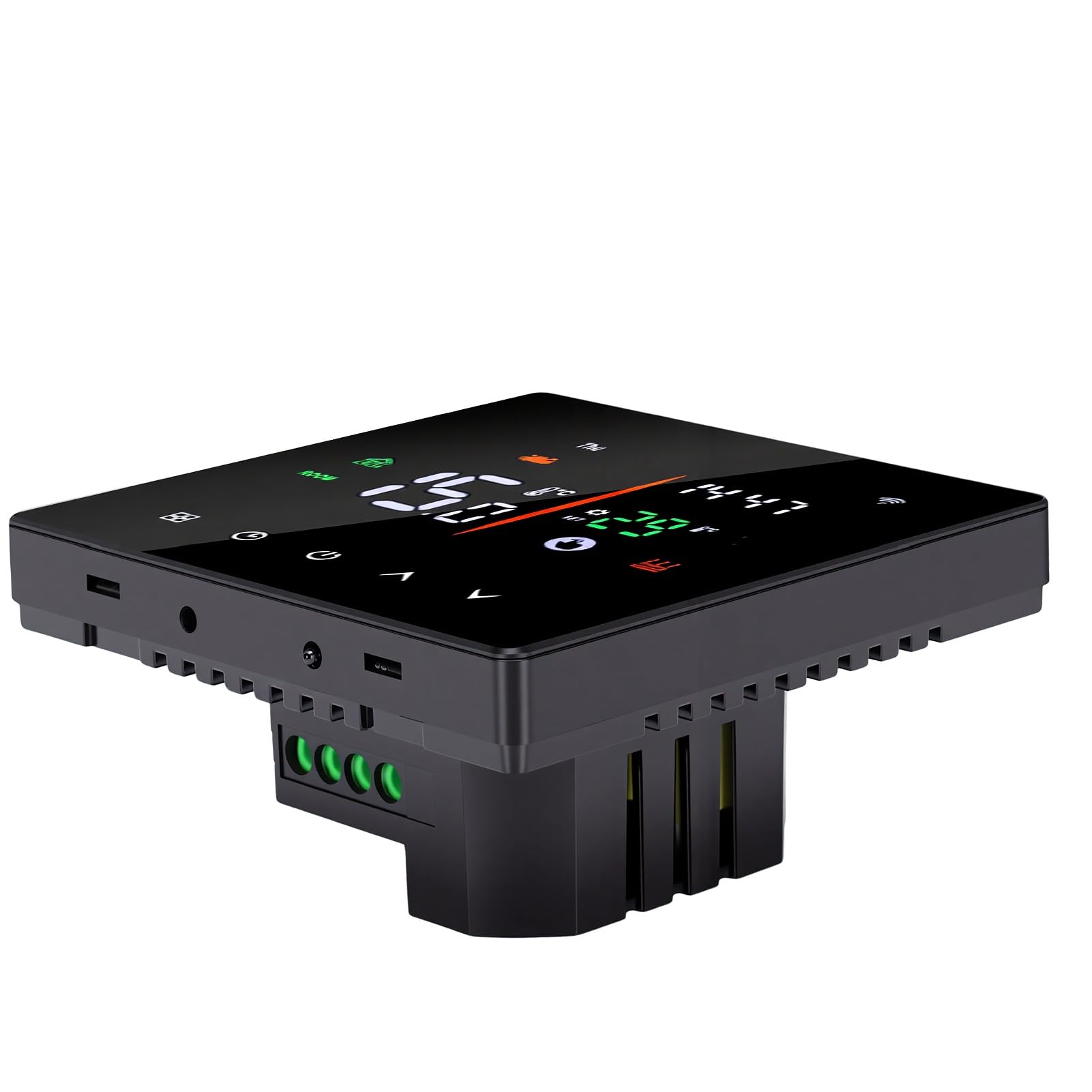 Jiawu Inteligentny Termostat, Programowalny Termostat Wi-Fi,Czarny