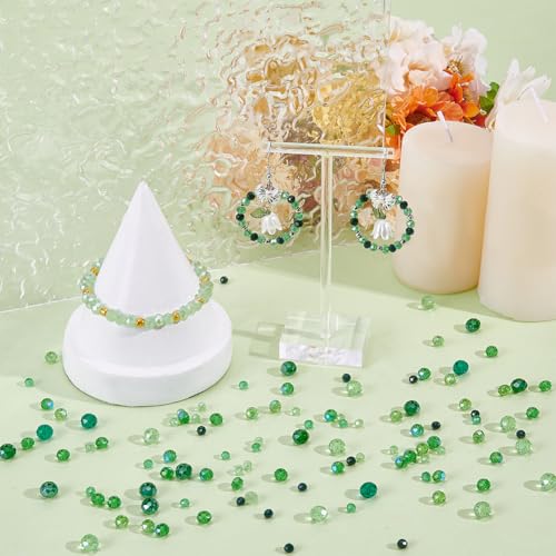 Perles de cristal vertes transparentes SUNNYCLUE pour bijoux de prestige