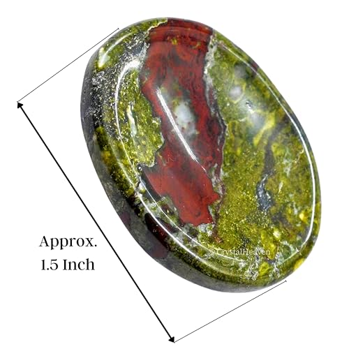 Image of Crystal Heaven Certified Dragon Bloodstone Thumb Worry Pebbles Stones Anxiety Stress Relief Massage - Aaa Grade Original Healing Gemstone Agate Rubbing Stone Yoga Meditation Spiritual Reiki Feng Shui