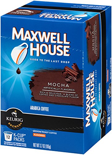 Maxwell House Mocha Coffee, Medium Roast, K-CUP Pods, 12 count (Pack of 6)