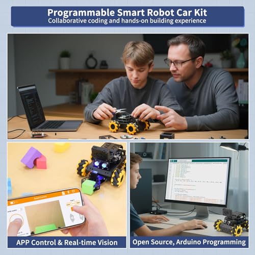 Image of Robot Car for Arduino UNO R3 AI Vision Camera Programmable Smart Robot Car, Line Tracking Color /Target Recognition Obstacle Avoidance, STEM Projects Educational Robot Set, Standard Kit