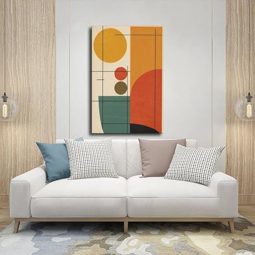 Poster médiéval abstrait géométrique sur toile : idée cadeau originale - 5