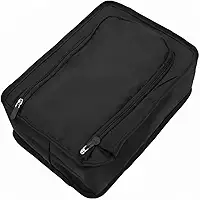 Porta Sapato para Viagem Impermeável Organizador de Calçados para Mala Academia e Lazer Organizador de Calçados para Viagem e Academia Porta Tênis Portátil Prático e Resistente com Zíper e Alça PRETO