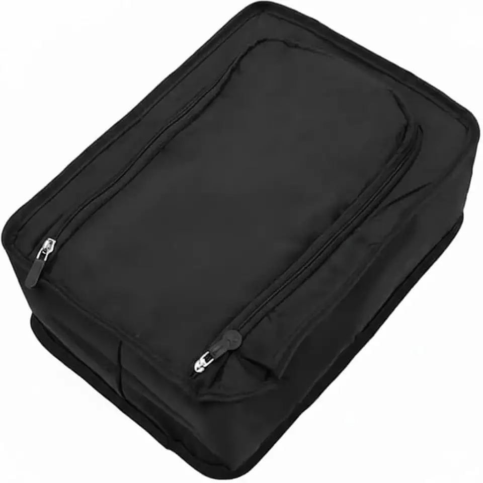 Porta Sapato para Viagem Impermeável Organizador de Calçados para Mala Academia e Lazer Organizador de Calçados para Viagem e Academia Porta Tênis Portátil Prático e Resistente com Zíper e Alça PRETO