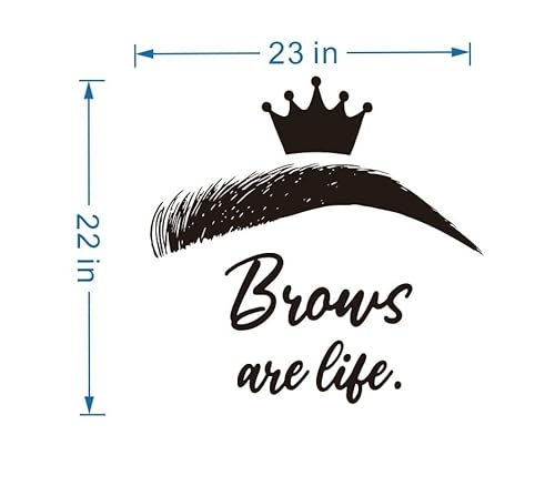 Uilmniy Beauty Eyebrow Brows Wall Decor Sticker Living Room Crown Eyelashes Brows Are Life Quotes Wall Decal Vinyl Adshive Mural Afn38 #TOP1