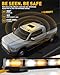 HLauto 406D Rooftop Emergency Strobe Lights Bar, 102 LED Amber White Mini Beacon Safety Flashing Warning Traffic Lights Bar w/Magnetic Base for 12-24V Trucks, Construction Vehicles, Snowplow, Cars
