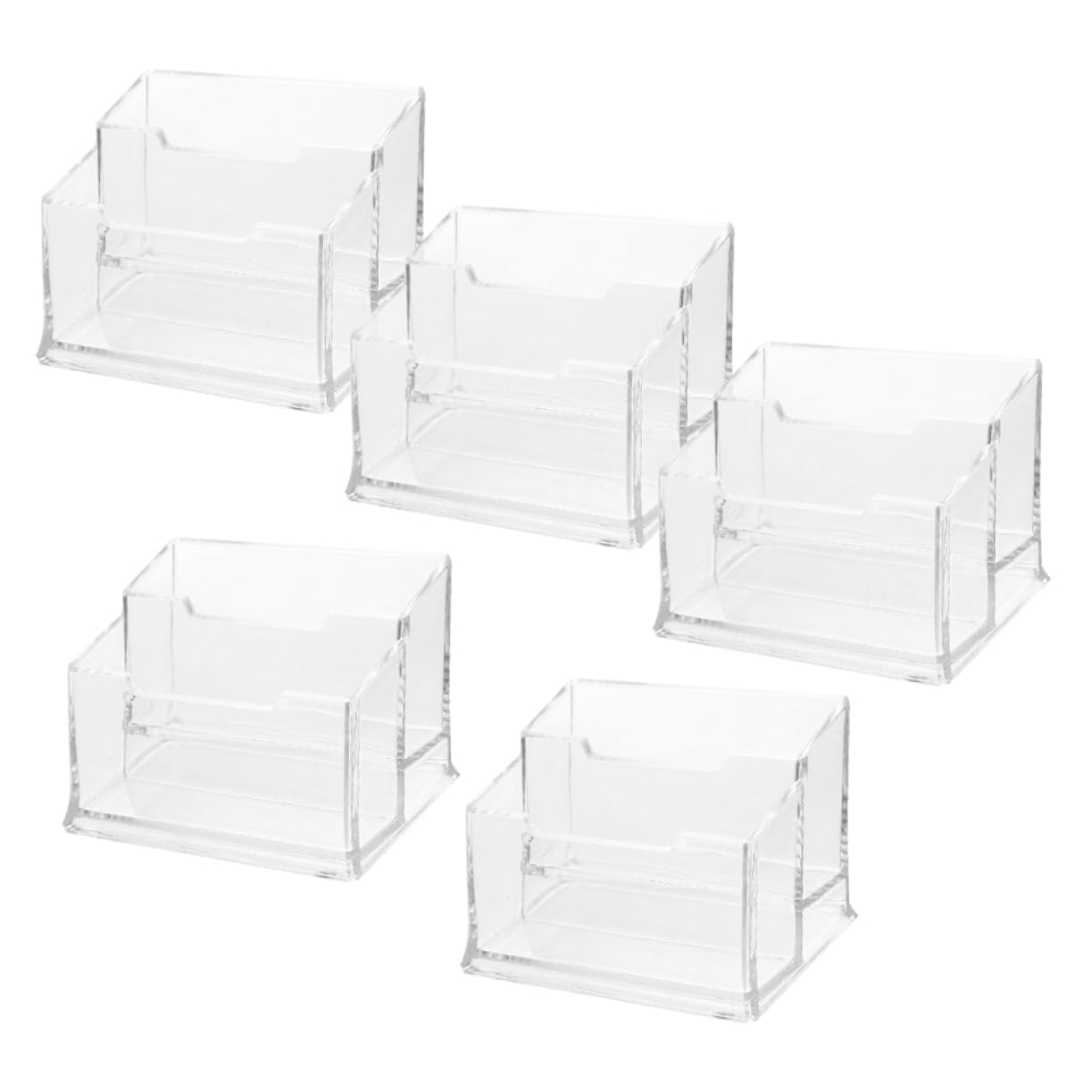 Mipcase 5pezzi Porta Biglietti da Visita Trasparente in Plastica Organizzatore da Scrivania per Biglietti da Visita Espositore da Tavolo per Etichette