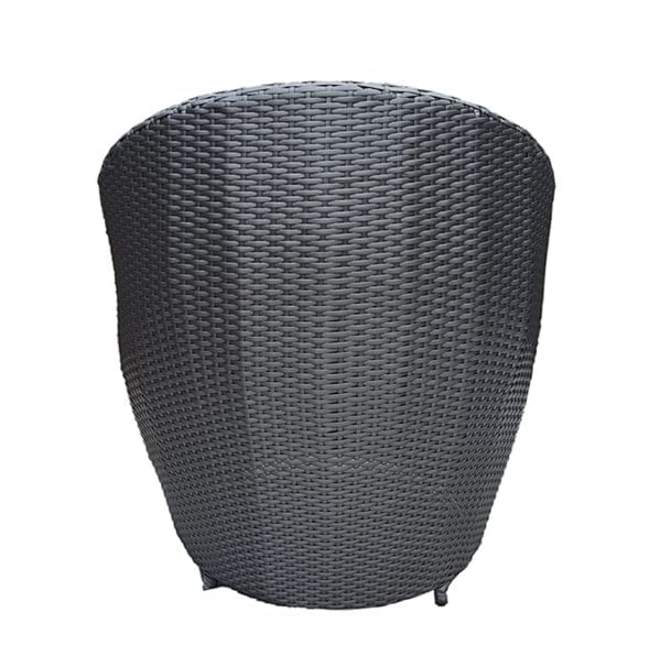 Image of Artic Fashion Apple Chairs Table Set 4+1 Wicker Patio Furniture Sets 4 Chair and 1 Table with Cushions for Garden Balcony Bedroom Powder Coated Frame Uv Protected Wicker (Grey+Yellow)