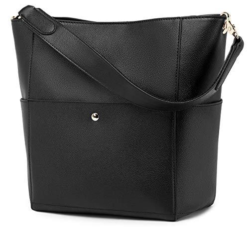 Large Capacity Work Tote Bags for Women's Waterproof Leather Purse and handbags ladies Waterproof Big Shoulder commuter Bag (Black-A)