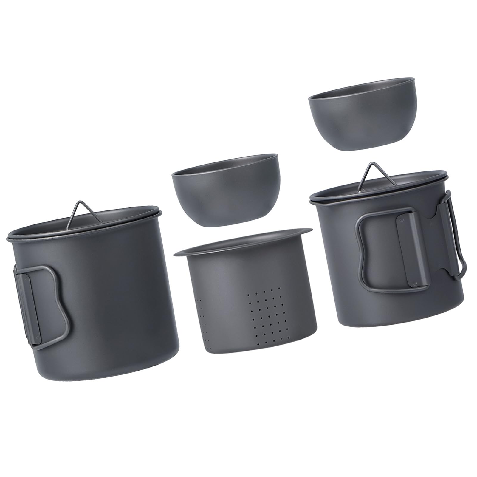 Platzsparendes Set aus Metall, 5-teilig, unverzichtbar für den Außenbereich, schnelles Aufheizen, Campingausrüstung für Naturliebhaber, Waren aus massivem Metall
