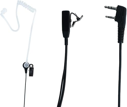 Miniatura 4 de Caroo Walkie Talkies - Auricular de radio para Kenwood de 2 pines para Baofeng UV-5R BF-888S BF-F8HP BF-F9 UV-82 UV-82HP Auricular para Kenwood