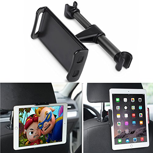 Car Headrest Mount, DLIUZ Universal Car Seat Tablet Mount Holder for iPad, Samsung Galaxy, Nintendo Switch, Fits All 4'' - 10.5'' Smartphones and Tablets (Black)