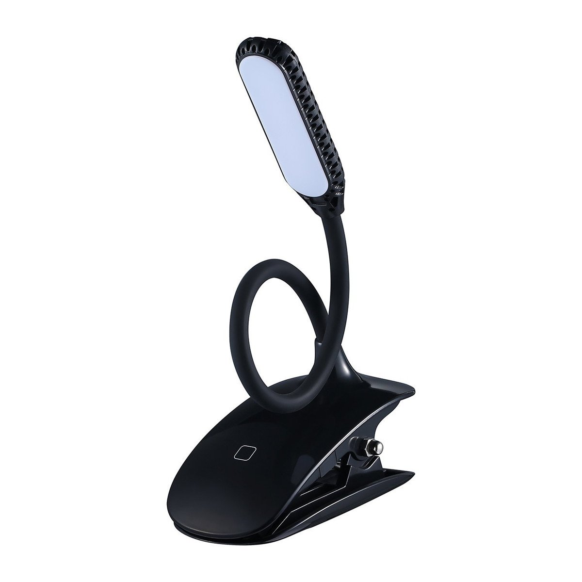 LED Lectura de luz, Pinza Libro Lámpara de Escritorio, Tocar Interruptor Lámpara de mesa, 3 Niveles Regulable Iluminación, 12 Bombillas Luces de la cabecera para Lectura y Estudio