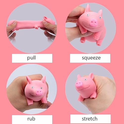 Miniatura 4 de 3 bolas antiestrés de cerdo, bolas elásticas y de jalar y estirar, regalos para niños y adultos, juguetes sensoriales para aliviar el estrés, bolas