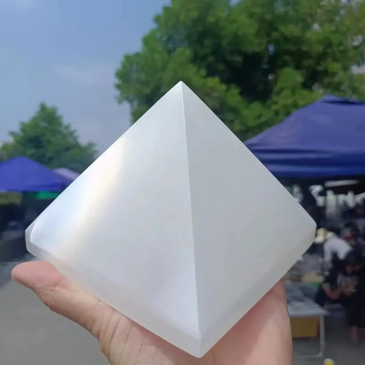 1 pezzo da 700-800 g di piramide quarzo selenite for decorazioni for la casa e l'ufficio
