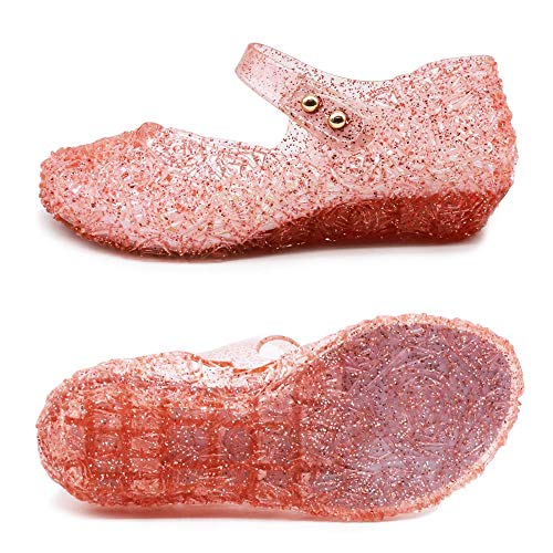 Image of techcity Princess Girls Sandals Dress Up Dance Party Cosplay Jelly Shoes for Kids Toddler Mary Janes