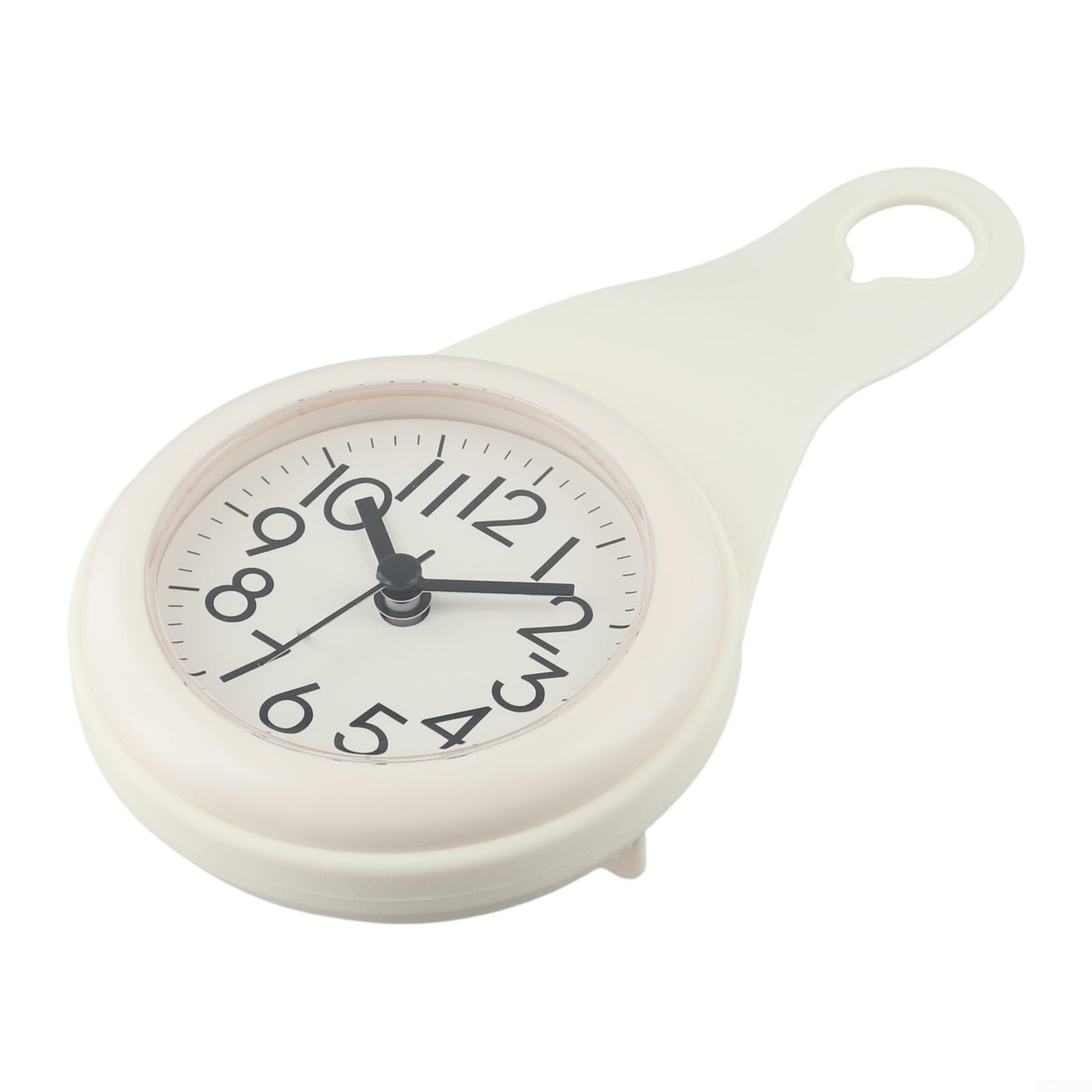 Reloj compacto impermeable para baños, fácil de leer, pantalla digital, funcionamiento silencioso para duchas (blanco)