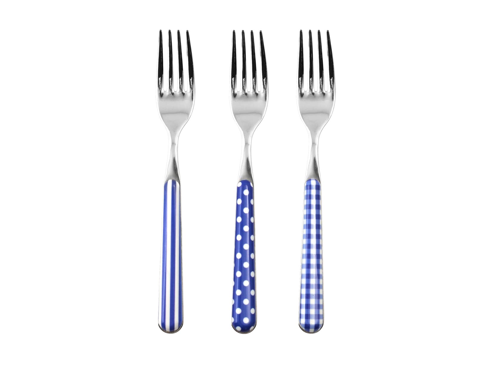 Home Provence Set 6 Forchette Tavola in Acciaio Inox, Decoro Blu