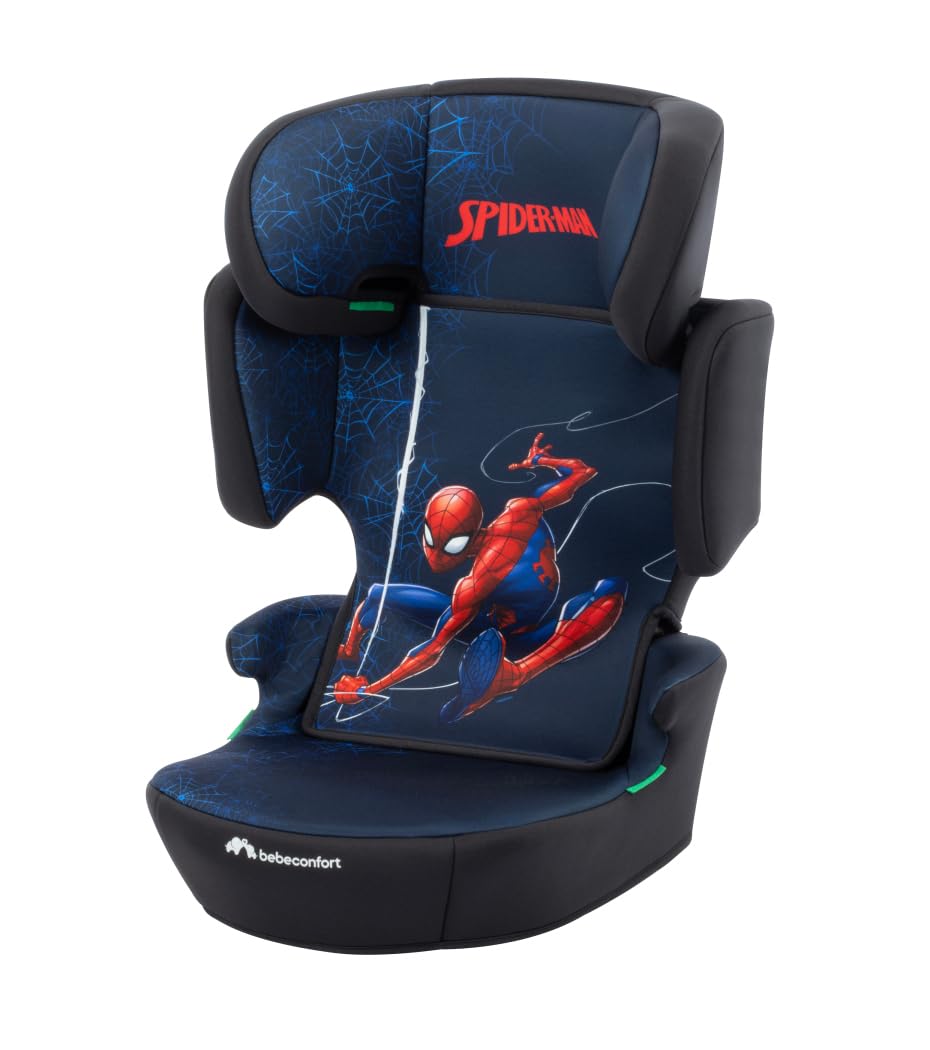 Bebeconfort Disney Hera i-Safe, Asiento Elevador Coche Respaldo, 3,5-12 años (100-150 cm), Silla Coche Fun Spiderman, Instalación Cinturón Seguridad, 14 Posiciones Reposacabezas, Fun Spiderman