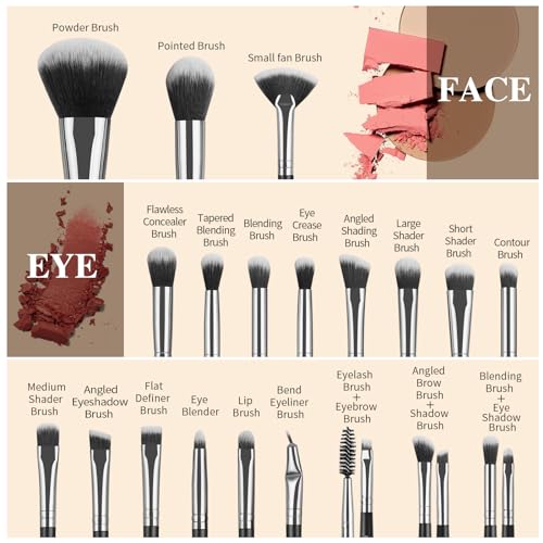 MAANGE Makeup Brush Set 30 Pcs Premium Synthetic Makeup Brushes Foundation Eye Shadow Powder Concealers Highlight Blending Brush Professional Make Up Brush Kit