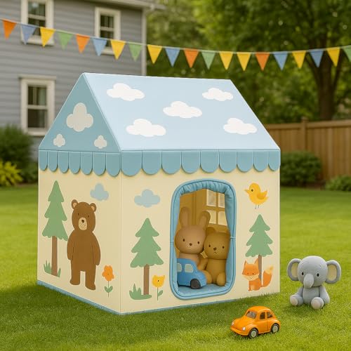 Image of XEMOX, Light Weight Kids Play Tent House - Fun, Foldable, and Durable for Indoor & Outdoor Toys for 3 to 10 Year Old Kids (Blue Sky)