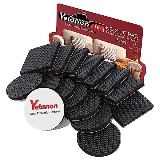 Non Slip Furniture Pads -16 pcs 2” Furniture Grippers Hardwood Floors, Non Skid for Furniture Legs,Self Adhesive Rubber Furniture Feet, Anti Slide Furniture Floors Protectors for Keep Couch Stoppers