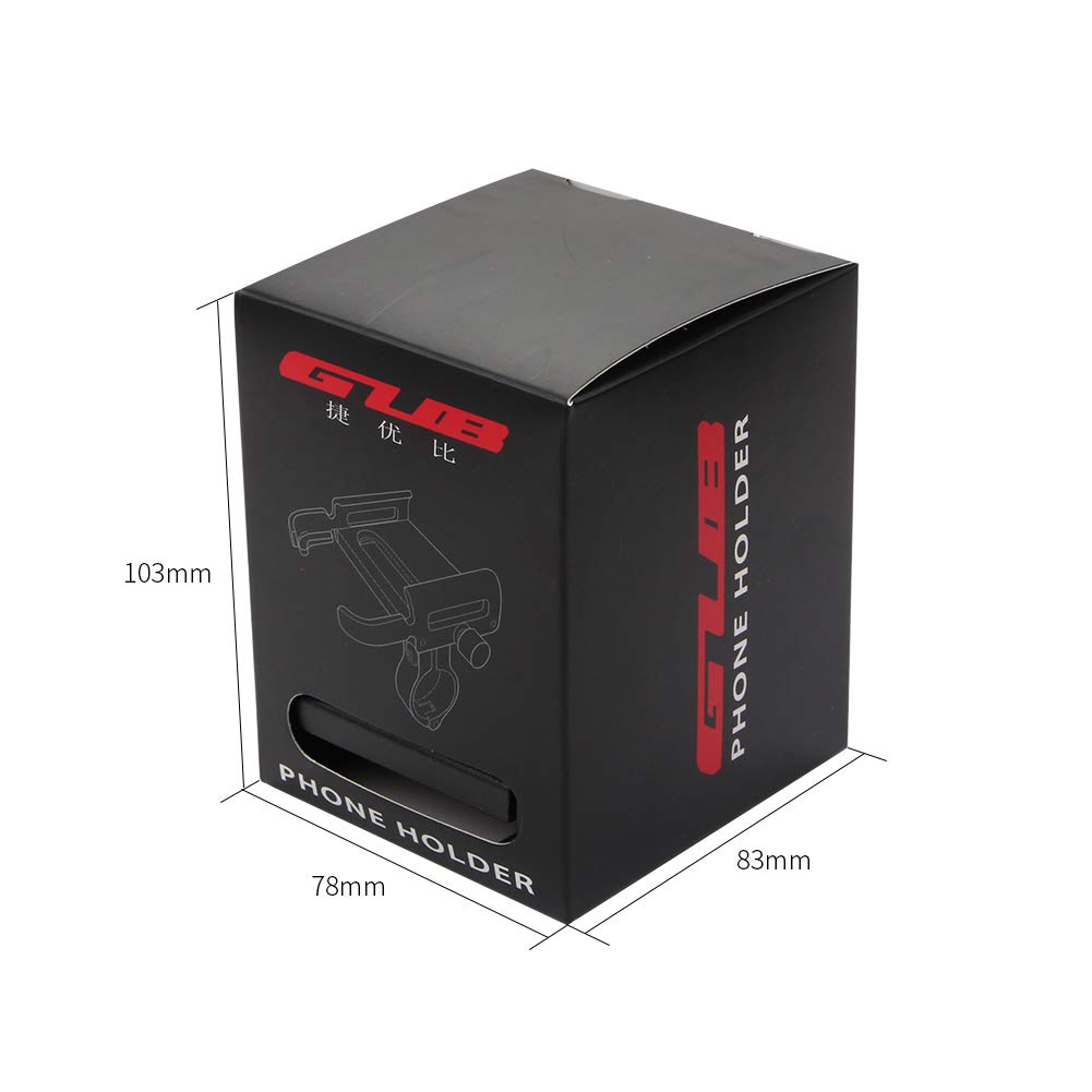 GUB P30 Support de téléphone en Aluminium pour vélo de 8,9 cm à 19,1 cm (Noir)