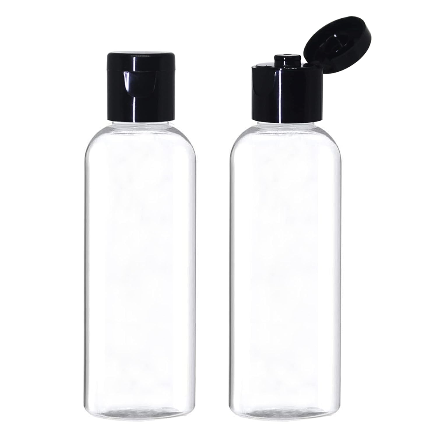 100ml Empty Clear Plastic Bottles Refillable Travel Size Containers Small Squeeze Bootles with Black Flip Top Cap for Lotions, Creams, Shampoo Toiletries - Pack of 2 (100ml)-image-41