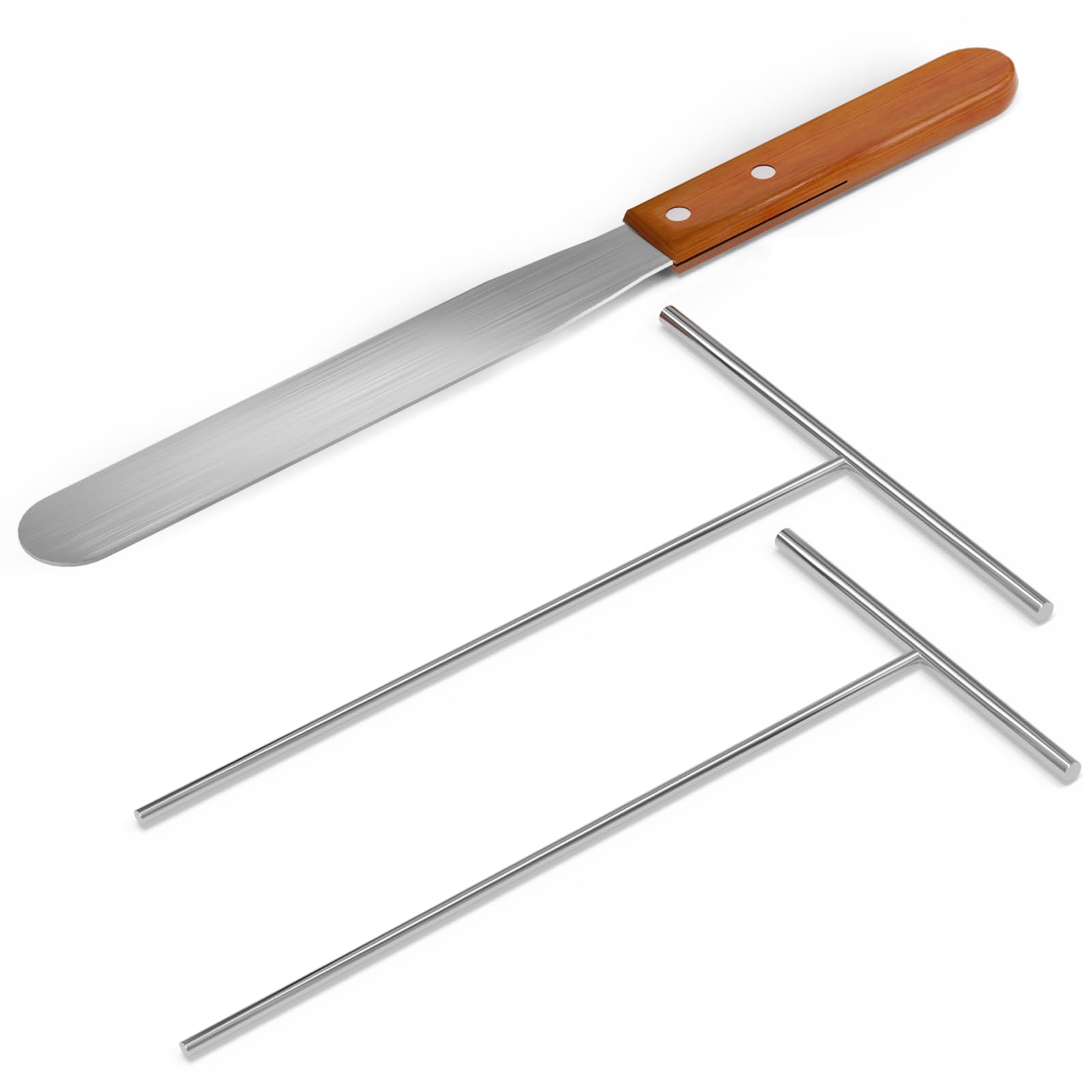 Crepe Spreader and Spatula Kit Stainless Steel Crepe Spreader Tool 5", 7" Spreaders and 12" Spatula(3 Pcs)
