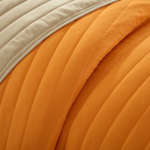 Parure de lit polyester grand teint orange Idea Nuova douceur durable - 5