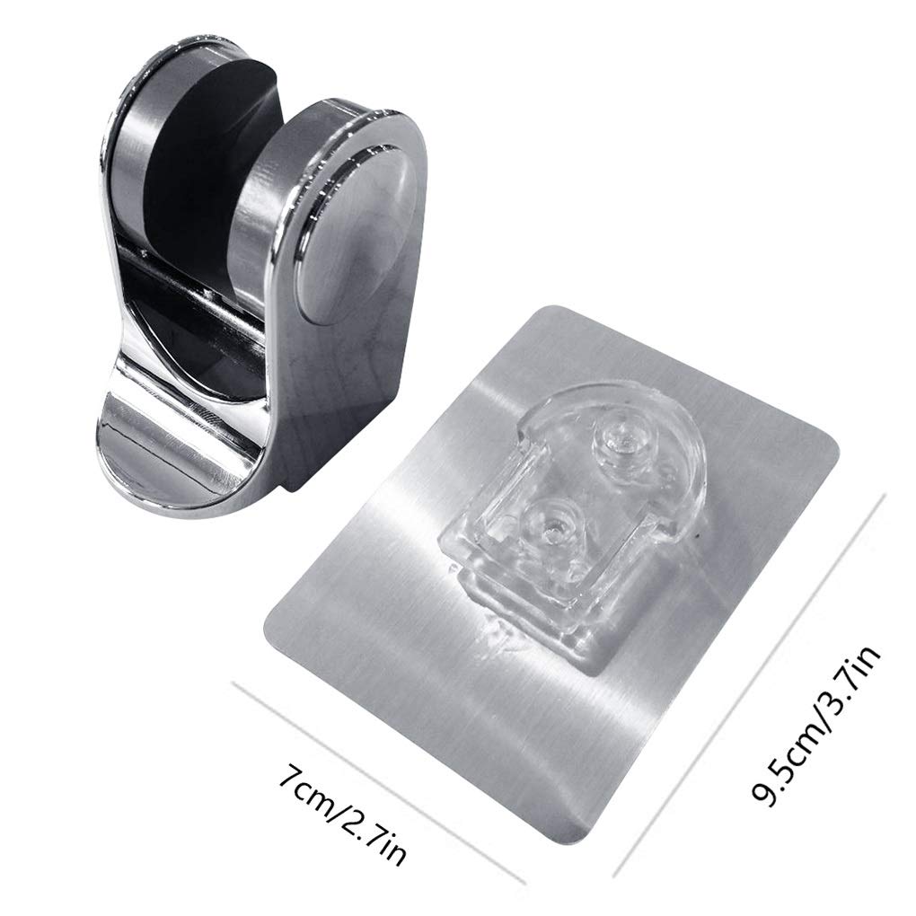 Soporte para cabezal de ducha ajustable Autoadhesivo Pedido de mano Sin cabeza de ducha Rack Punch-Free Chrome Baño Montaje de pared Soporte de pared