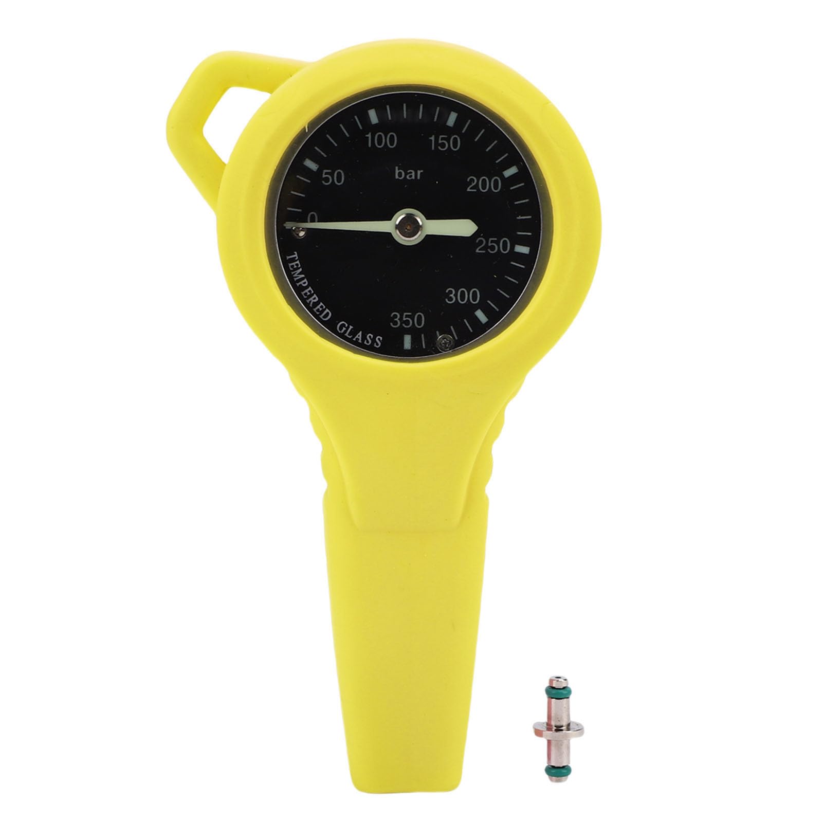 Medidor de Presión de Buceo de Metal Duradero |Medidor Luminoso BCD Compacto con Esfera Blanca y Negra, Herramienta de Prueba Sumergible Fácil de Transportar para Buceo (YELLOW)