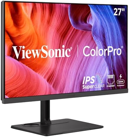 ViewSonic VP2776T-4K 27 Inch 4K ColorPro Monitor, IPS Display with 100% sRGB and Pantone Validated for MacBook Pro Mac Studio Desktop Setups, Advanced Ergonomics, Thunderbolt 4, and HDMI 2.1 Inputs