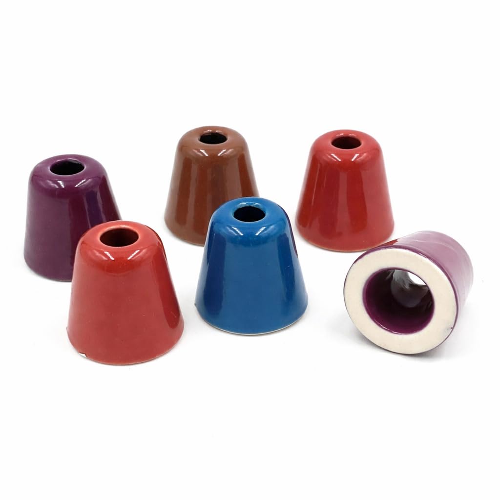 Earth-Tone Ceramic Cigarette Snuffers - Set of 6 | Assorted Colors - Stylish Smoking Accessories