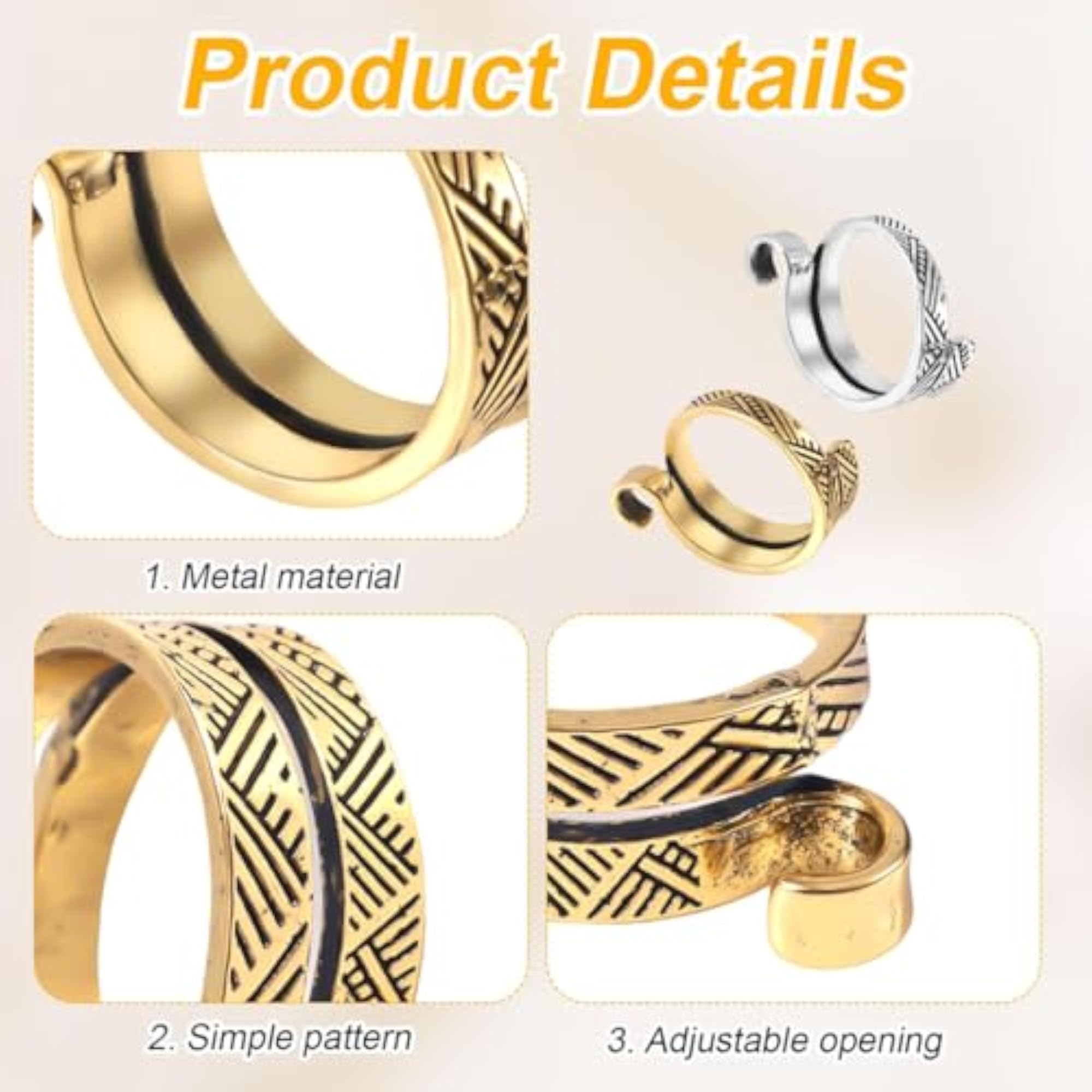 2 Pack Knitting Crochet Loop Rings for Fingers
