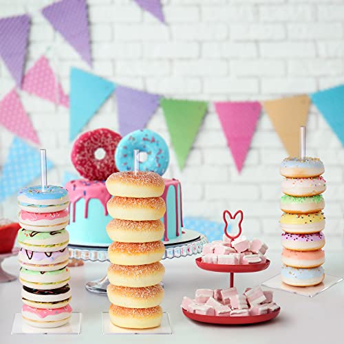 Suneerplay Donut Stand Acrylic 4 Pack, Clear Bagel Holder Stand, Donut Tower Stand, Donut Display Stand for Dessert Table, Doughnut Holder for Birthday, Wedding, Baby Shower, Christmas, Party - Image 3