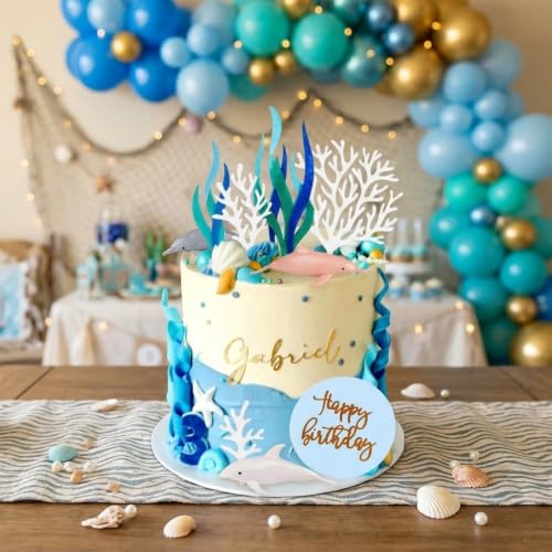 Dolphin Cake Topper Dolphin Birthday Party Decorations Under the Sea Theme